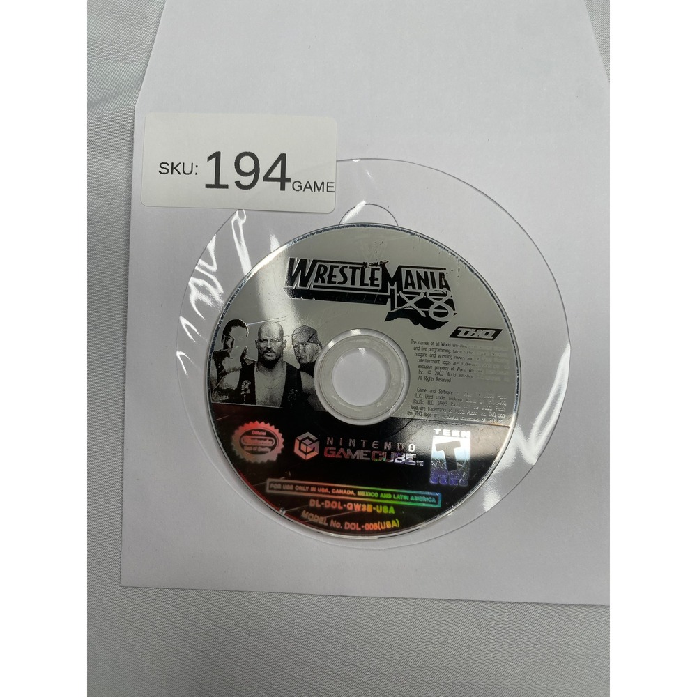 WWE WrestleMania X8 Nintendo GameCube GC 2002 THQ Wrestling Game Disc Only
